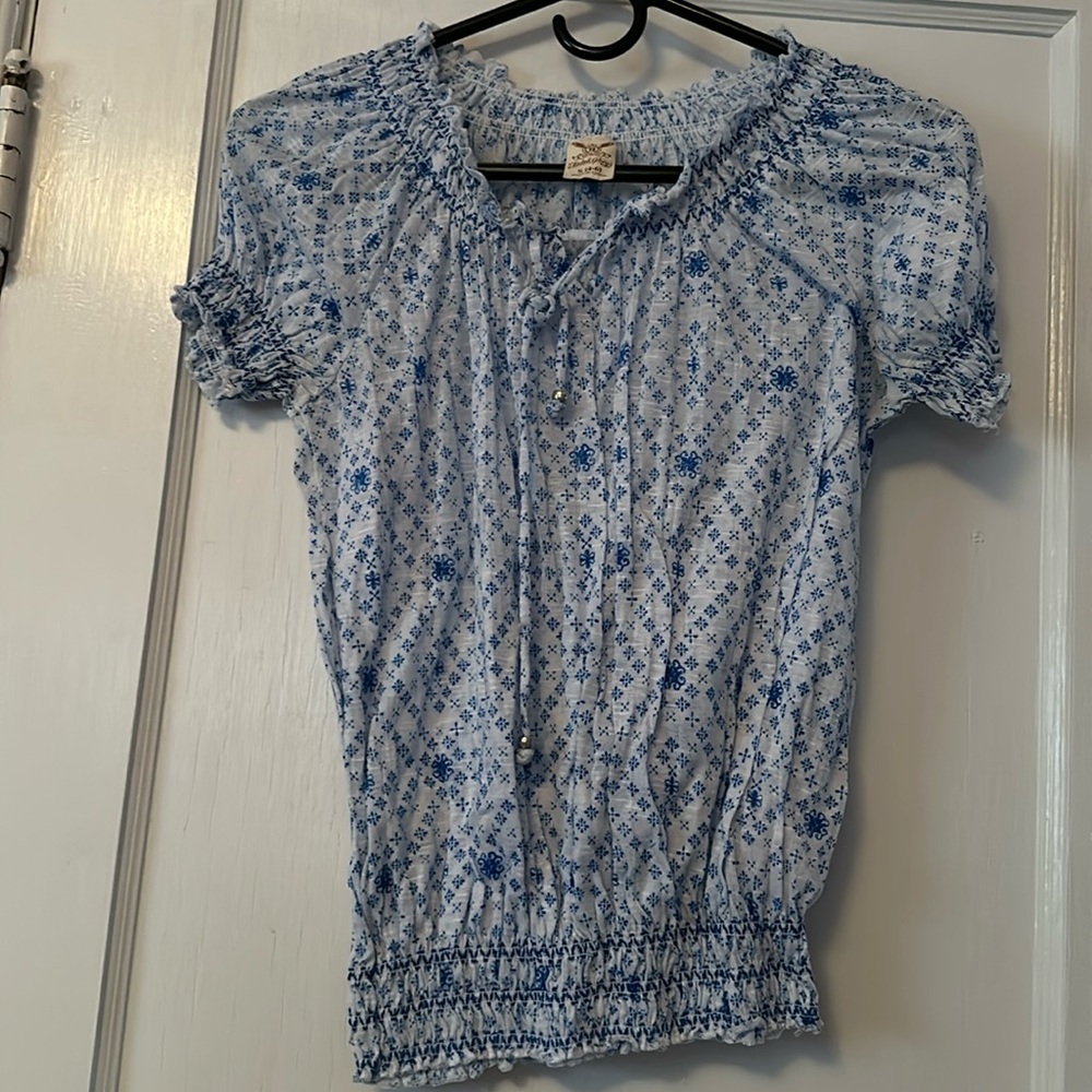Blue and white shirt